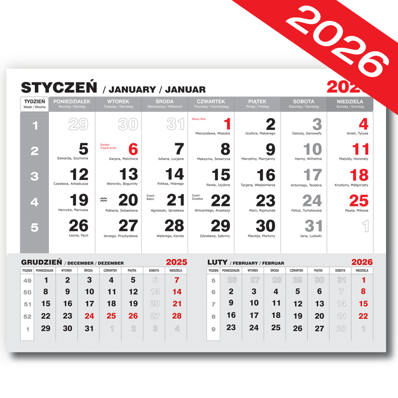 luckyprint kalendaria jednodzielne