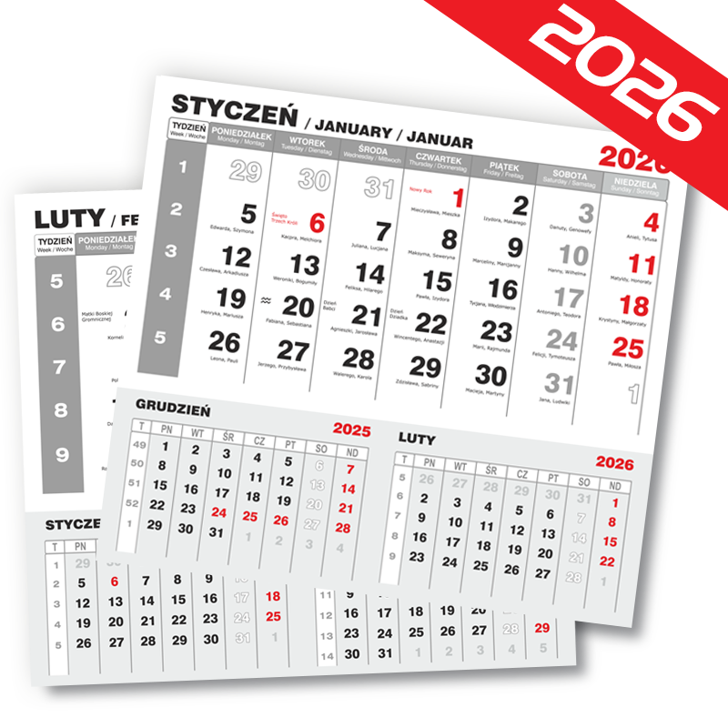 luckyprint kalendaria biurkowe